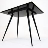 Pair of wooden and backelite table