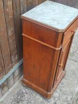 1900/1930 Marble / Louis Philippe style / Walnut / bedside table