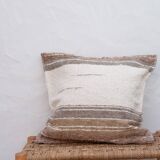 Housse de cousin beige - artisanale tissé main en coton recyclé