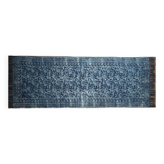 2x6 Ft - Cotton Hand Weaved Hand Block Printed  Indigo Runner,Home Decor,Lobby,Entryway Decor,RUG.