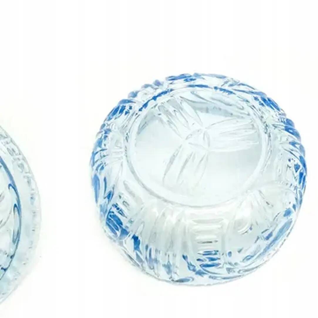 Art Deco bonbonniere, turquoise pressed glass, Germany, 1950s