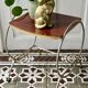 Table d'appoint vintage en laiton et formica