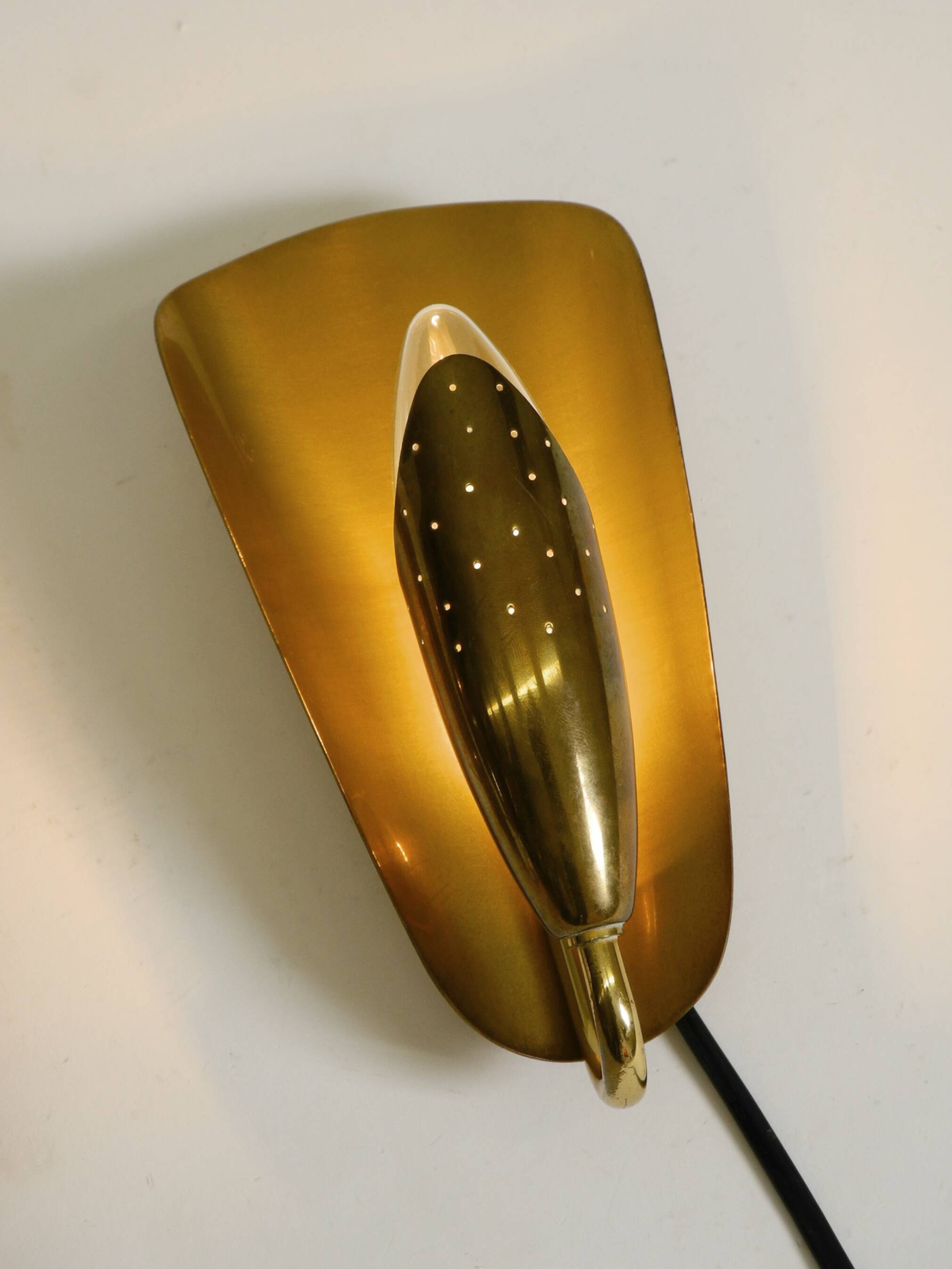 Two enchanting original Swedish Mid Century Modern brass wall lamps
