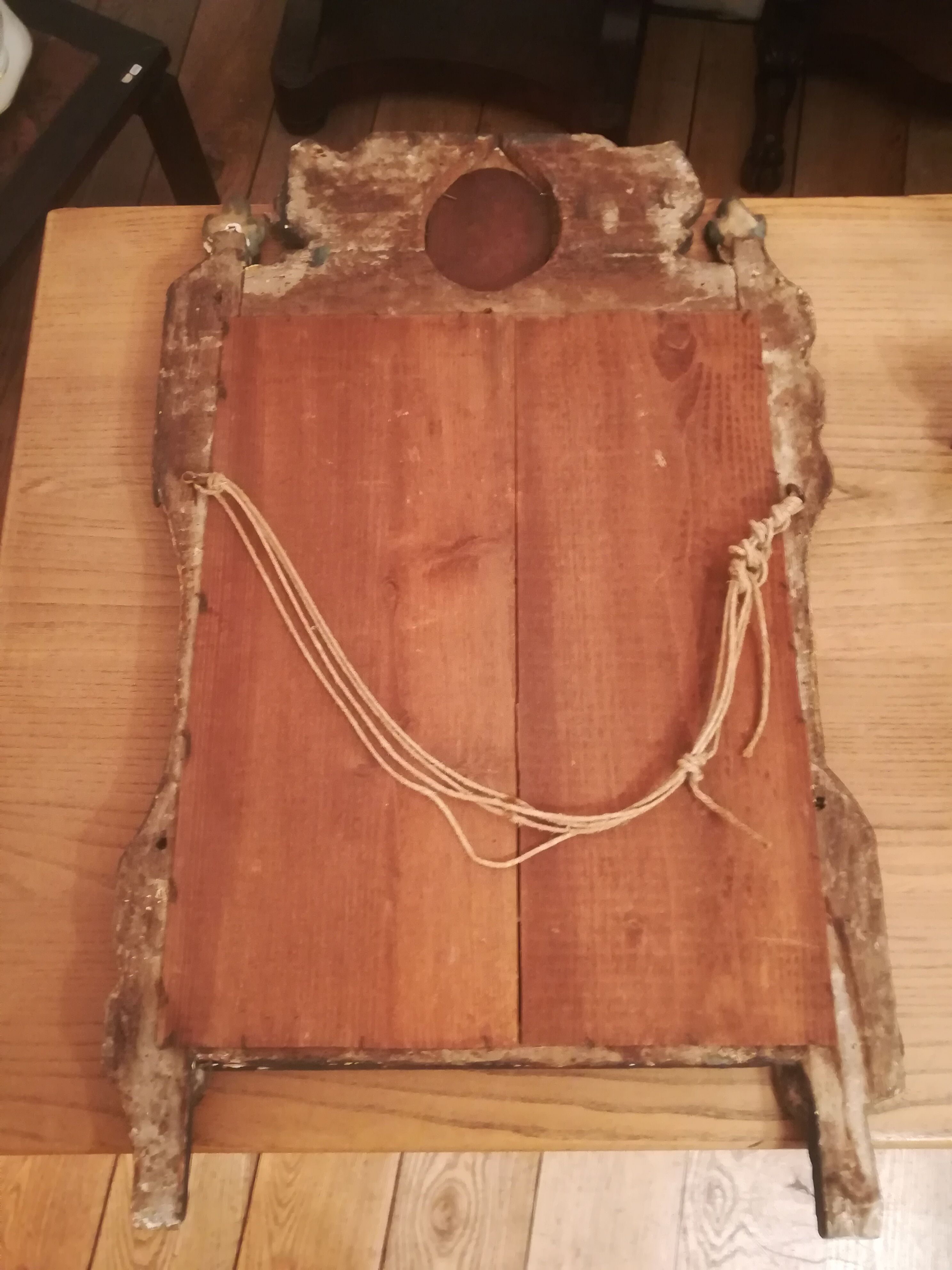 Louis XVI period mirror in patinated wood - 84x51cm