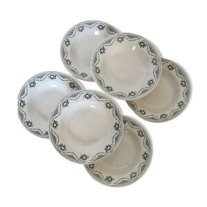 6 assiettes creuses terre