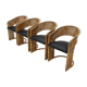 Set de 4 chaises de salle à manger en rotin par Luit van der Helm, Pays-Bas Années 1980