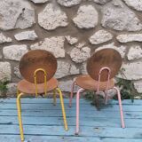 Pair of vintage stackable children's chairs
