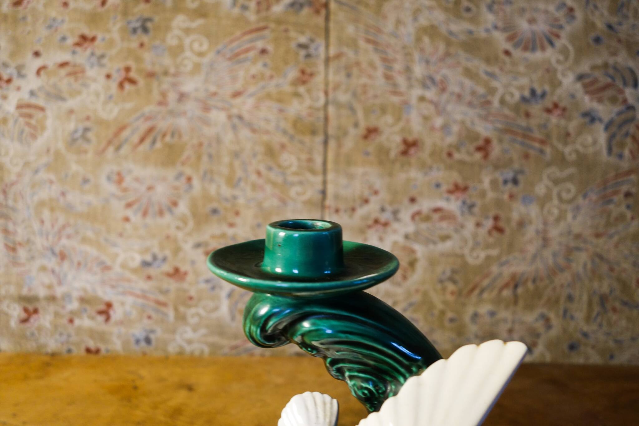 Barbotine candle holder from the 50s.