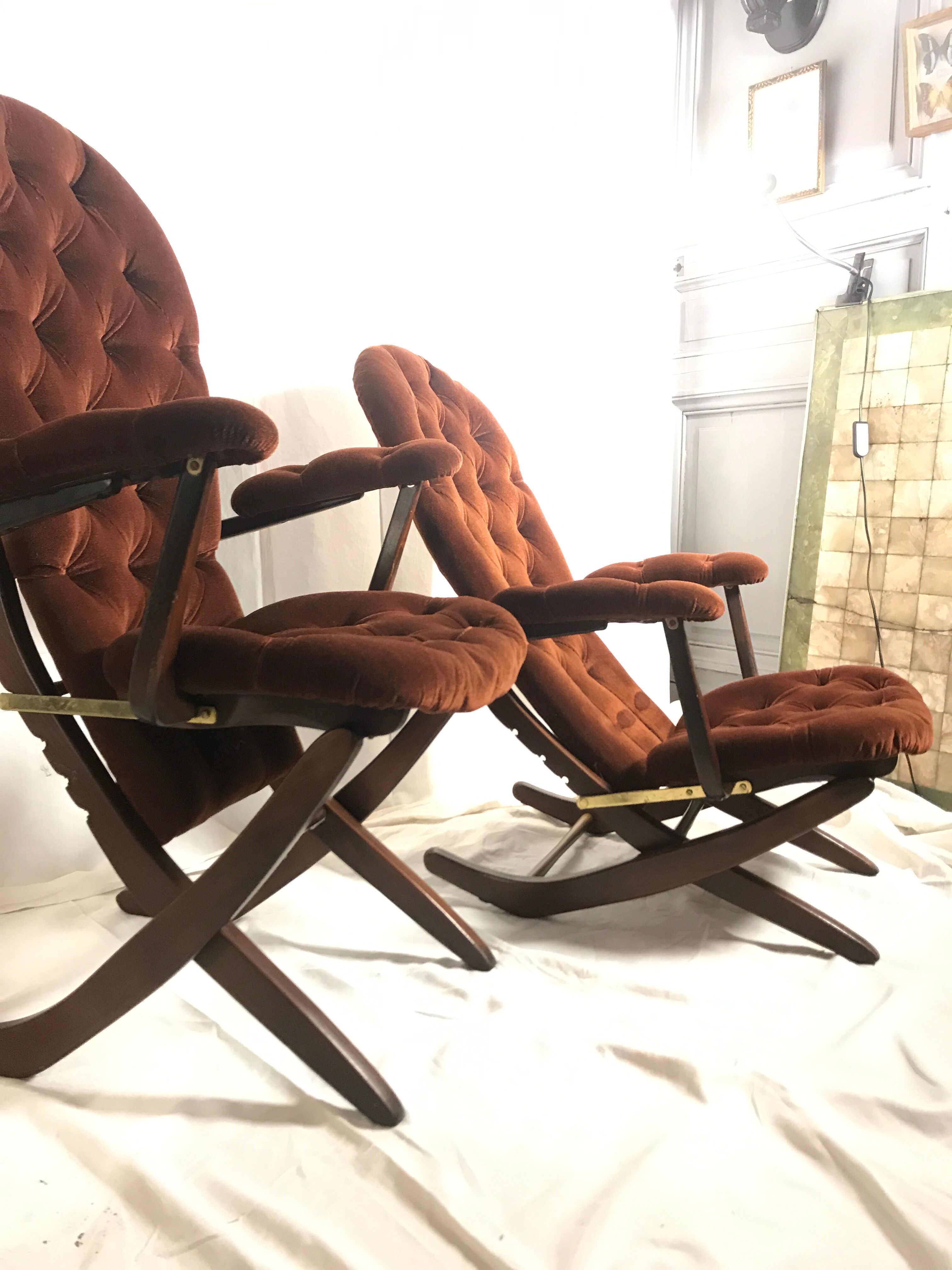 Vintage armchairs and rest feet