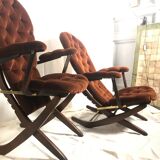 Vintage armchairs and rest feet