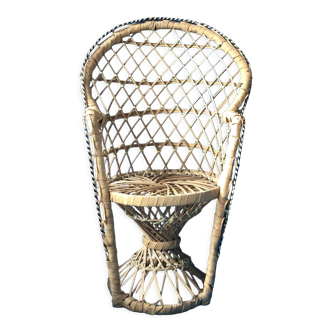Emmanuelle armchair in wicker for plant or doll