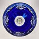 Bohemia. Series of six cut crystal wine glasses from the Rhine in blue.