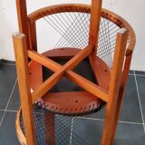 Niels Jorgen Haugesen String wood and leather chairs for Tranekaer, Denmark