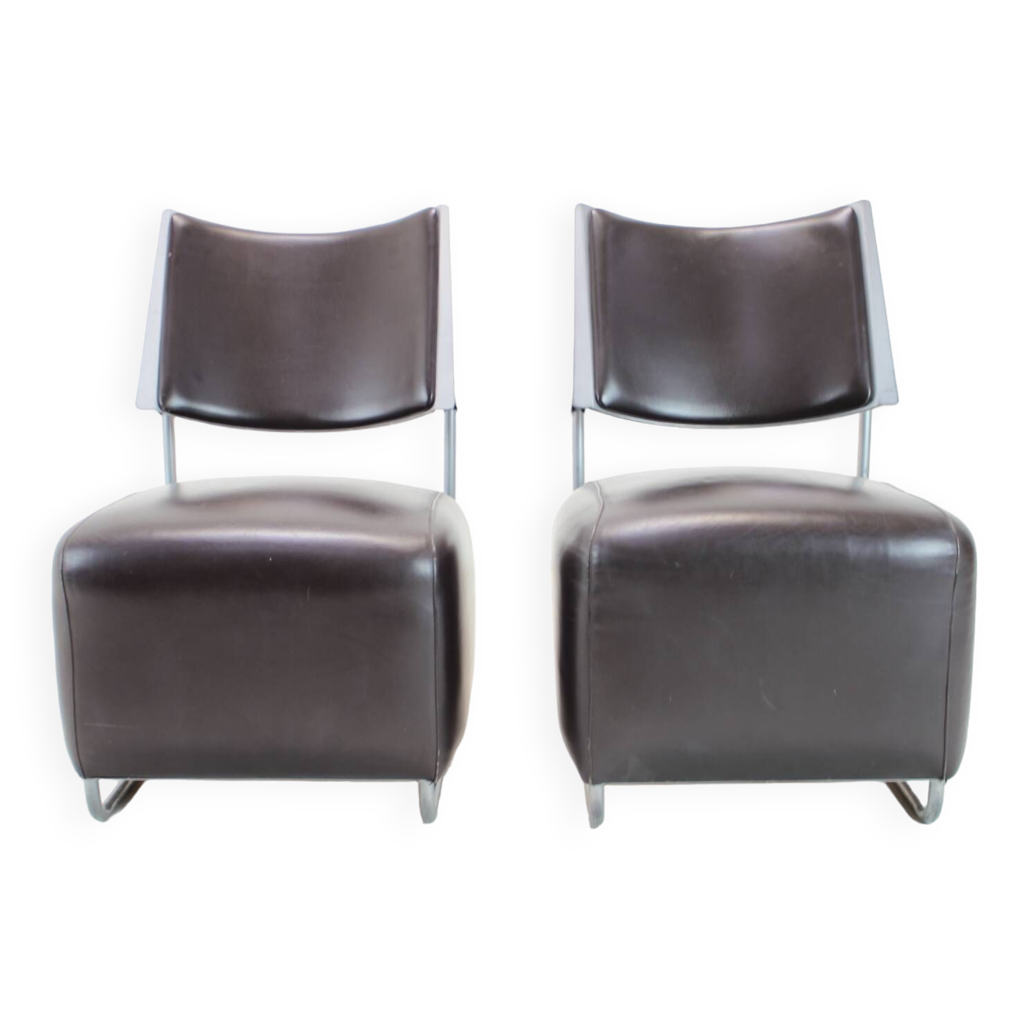 Leather Armchairs "Oskar" by Harri Korho for Inno, 1990s