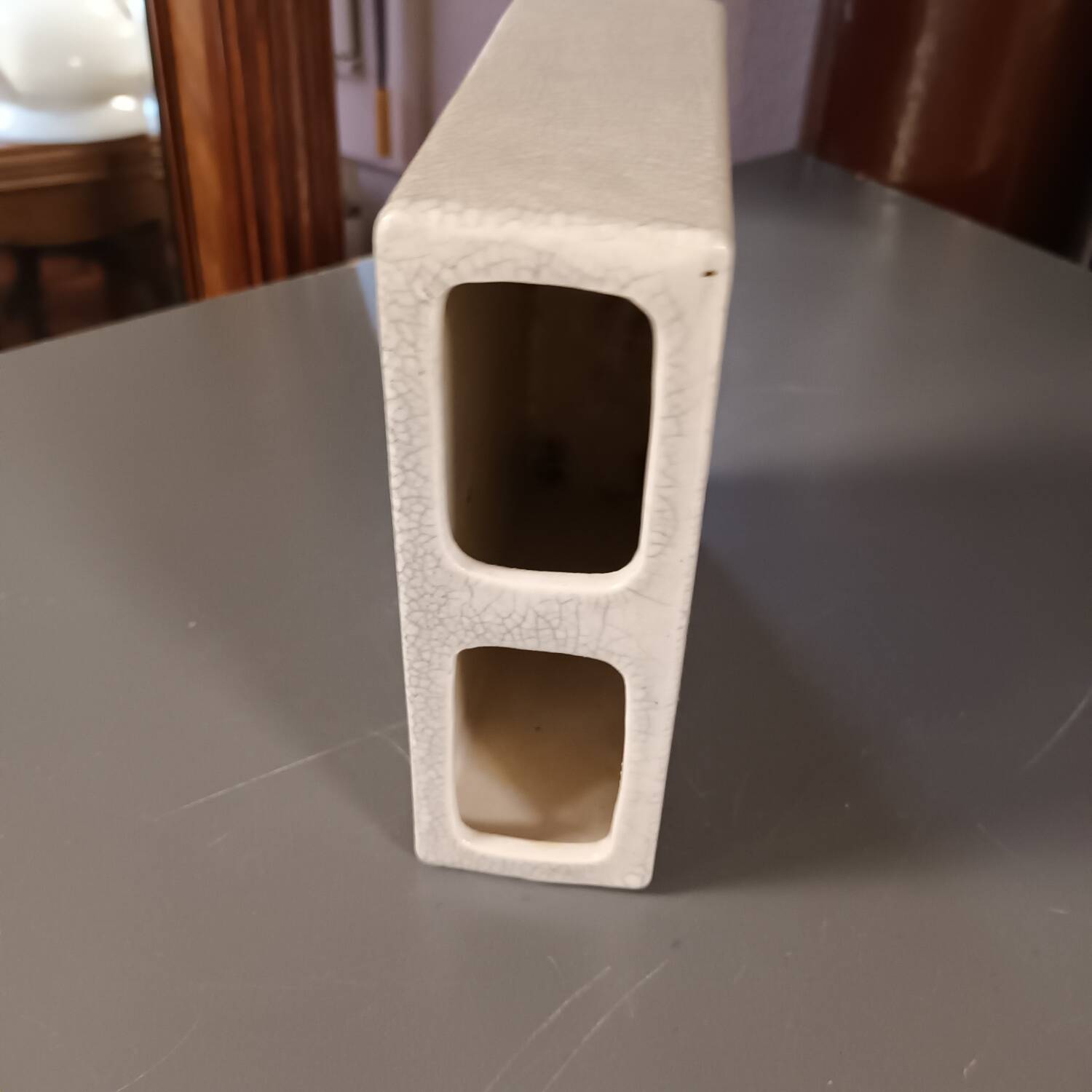 Vintage cracked ceramic vase