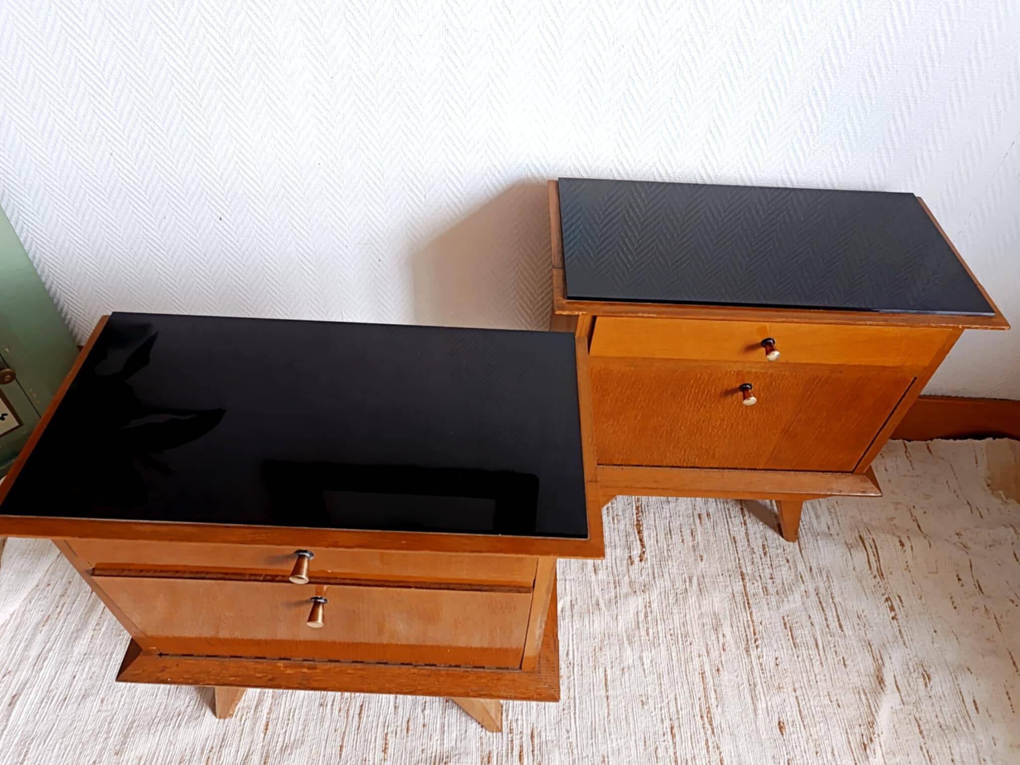 Vintage bedside tables from the 1950s.