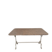 Table marbre et fer forgé