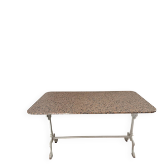 Marble and wrought iron table