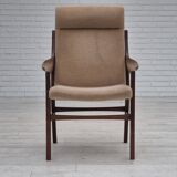 1960s, Scandinavian design, highback armchair, original condition, furniture velour, beech wood.