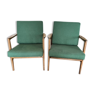 Pair of armchairs Swarzedzka Factory, 60s