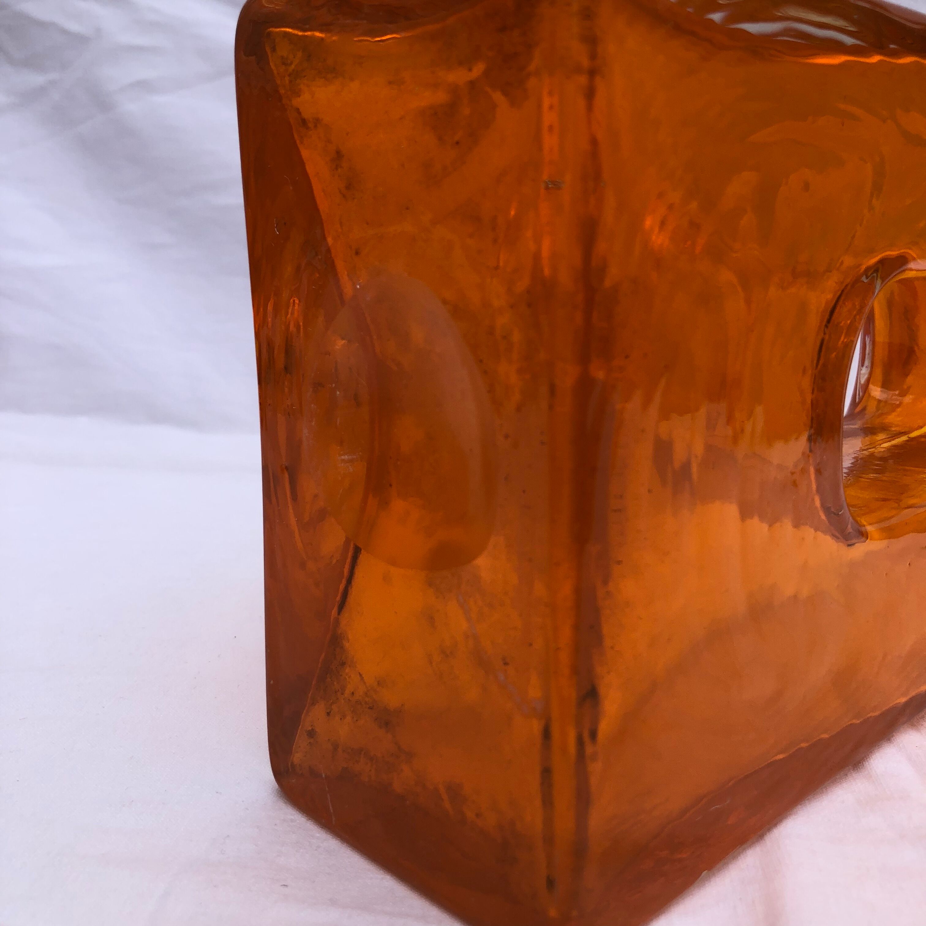 Pop Art Vase vintage orange glass paste year 70. Very good condition.