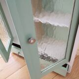 50s vintage medicine cabinet white celadon wood of poplar