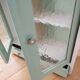 Armoire à pharmacie vintage années 50 celadon blanche bois de peuplier