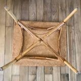 Rattan and bamboo coffee table 60s