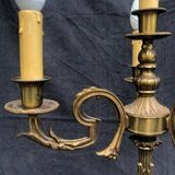 Vintage French Bronze and Brass Table Lamp: Louis XVI Style, 4-Branch C1950