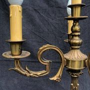 Vintage French Bronze and Brass Table Lamp: Louis XVI Style, 4-Branch C1950