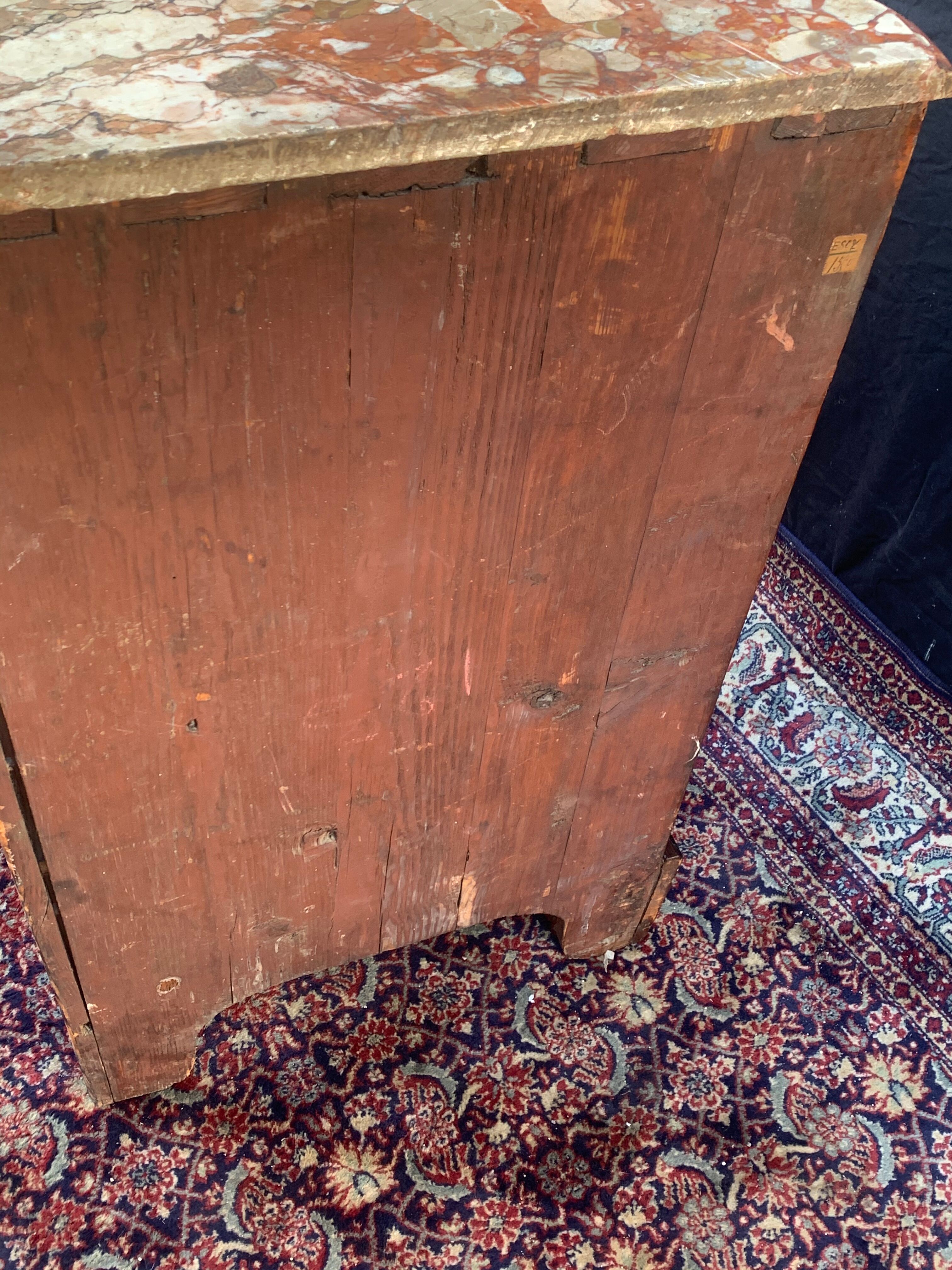 Migeon corner buffet stamped in Louis XV period marquetry