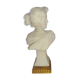 Art nouveau white marble bust;  woman