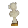 Art nouveau white marble bust;  woman