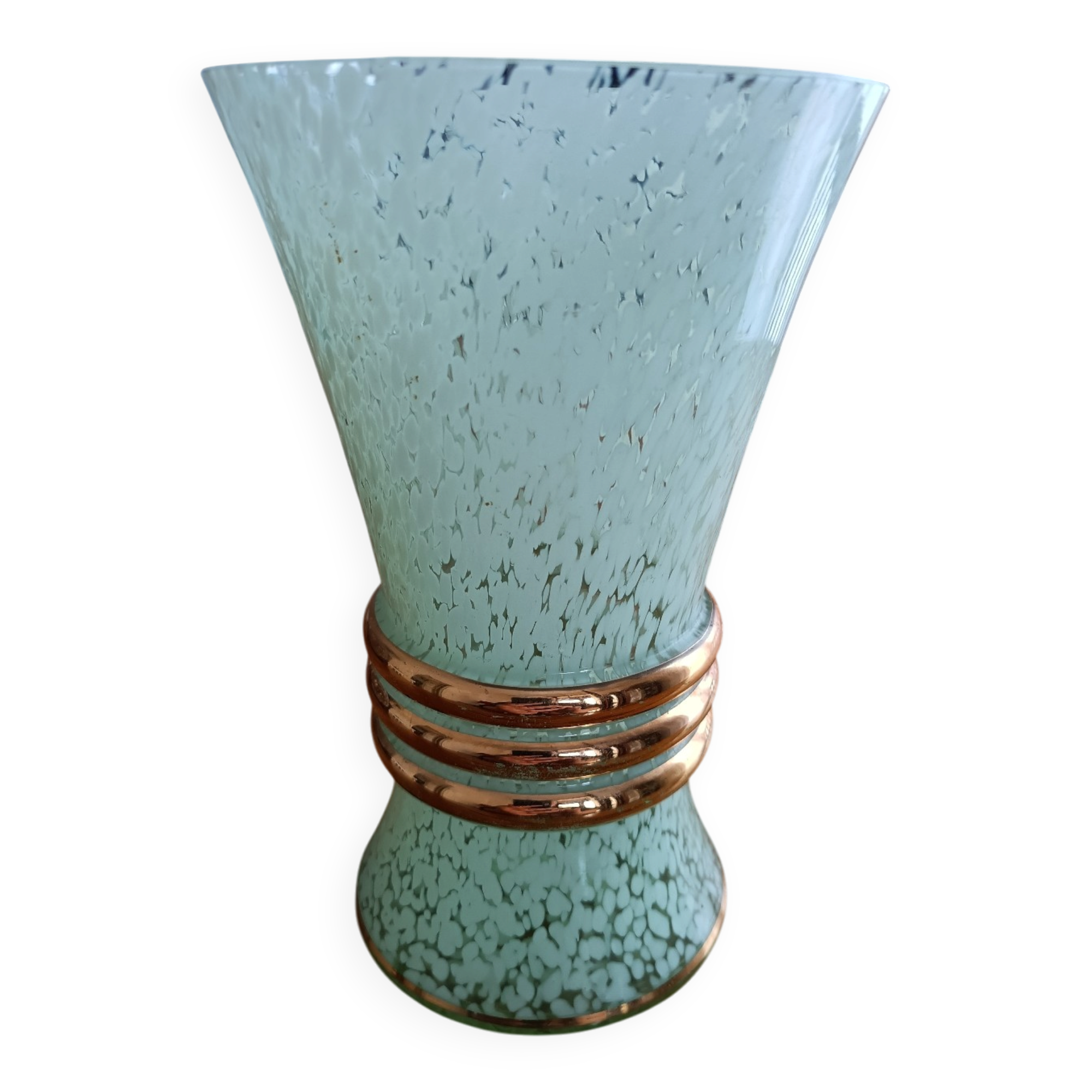 Art Deco vase in the style of Clichy Green