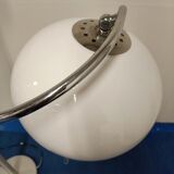 Lampadaire seventies en aluminium et chrome