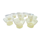Set de 10 coupes vintage décor granité jaune et filets or