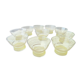 Set of 10 vintage cuts décor yellow granite and gold fillets