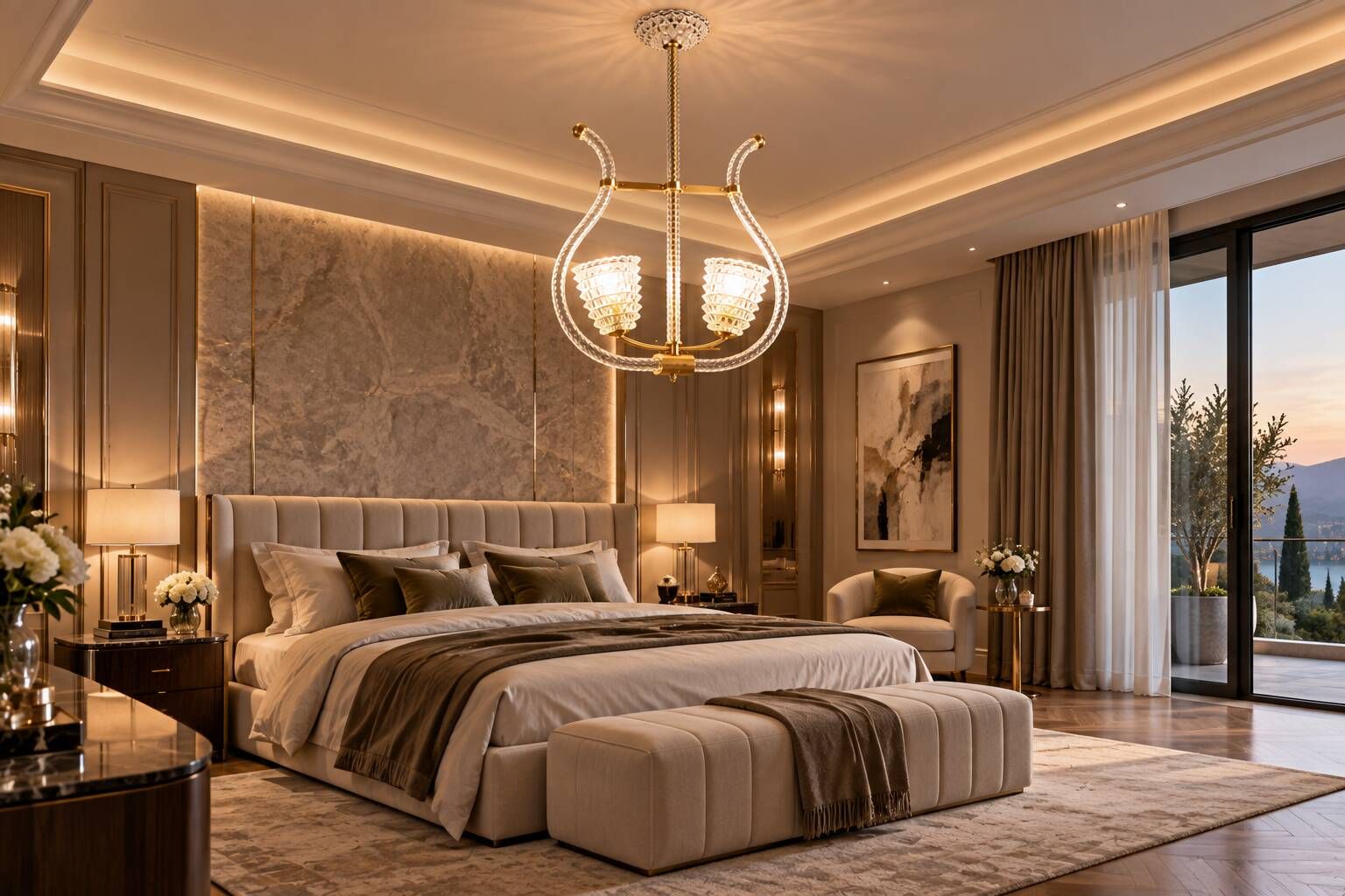 Amazing 2 Light Clear Rostrato Murano Glass Chandelier by Barovier & Toso,
