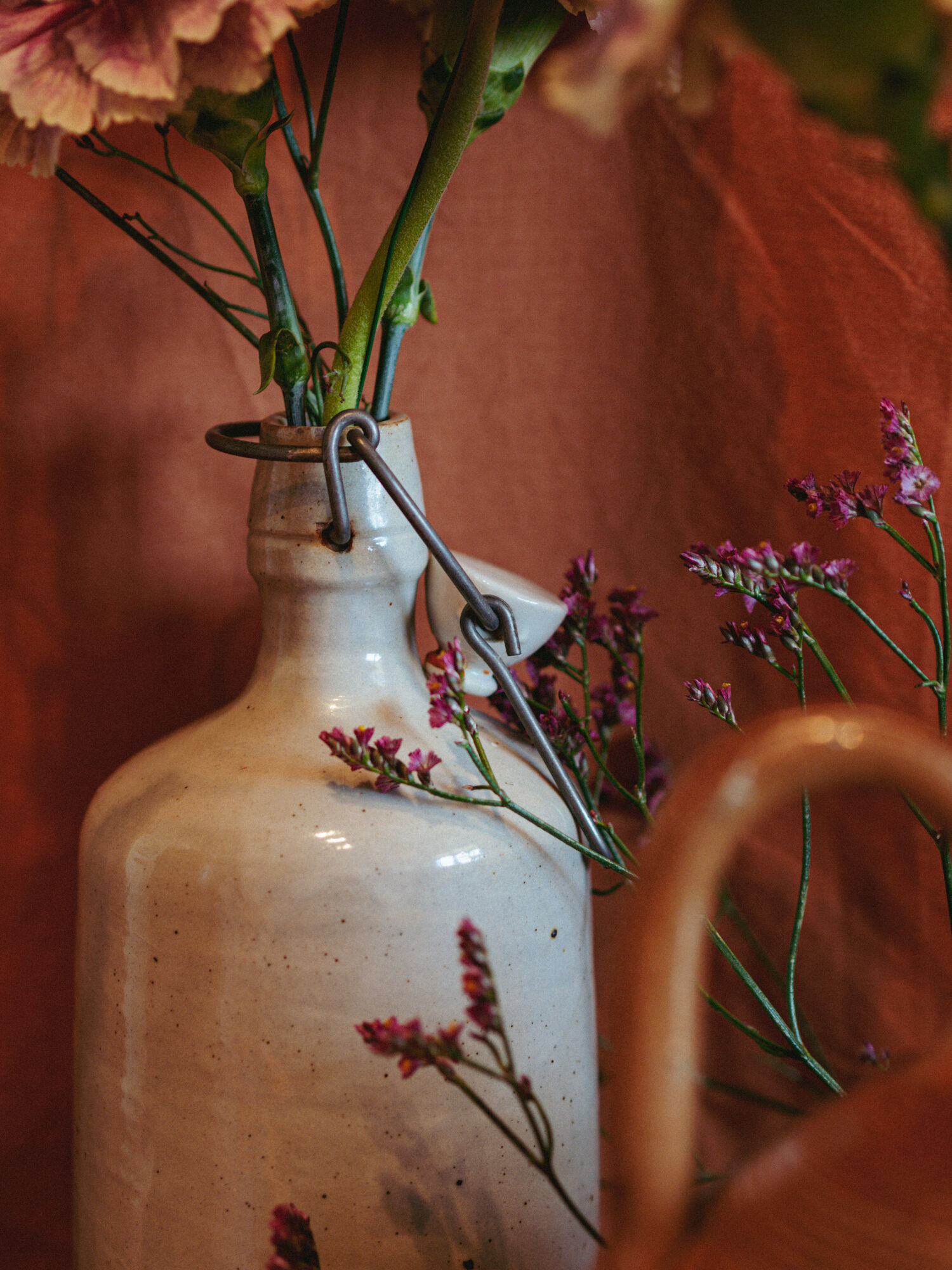 Grey glazed stoneware bottle