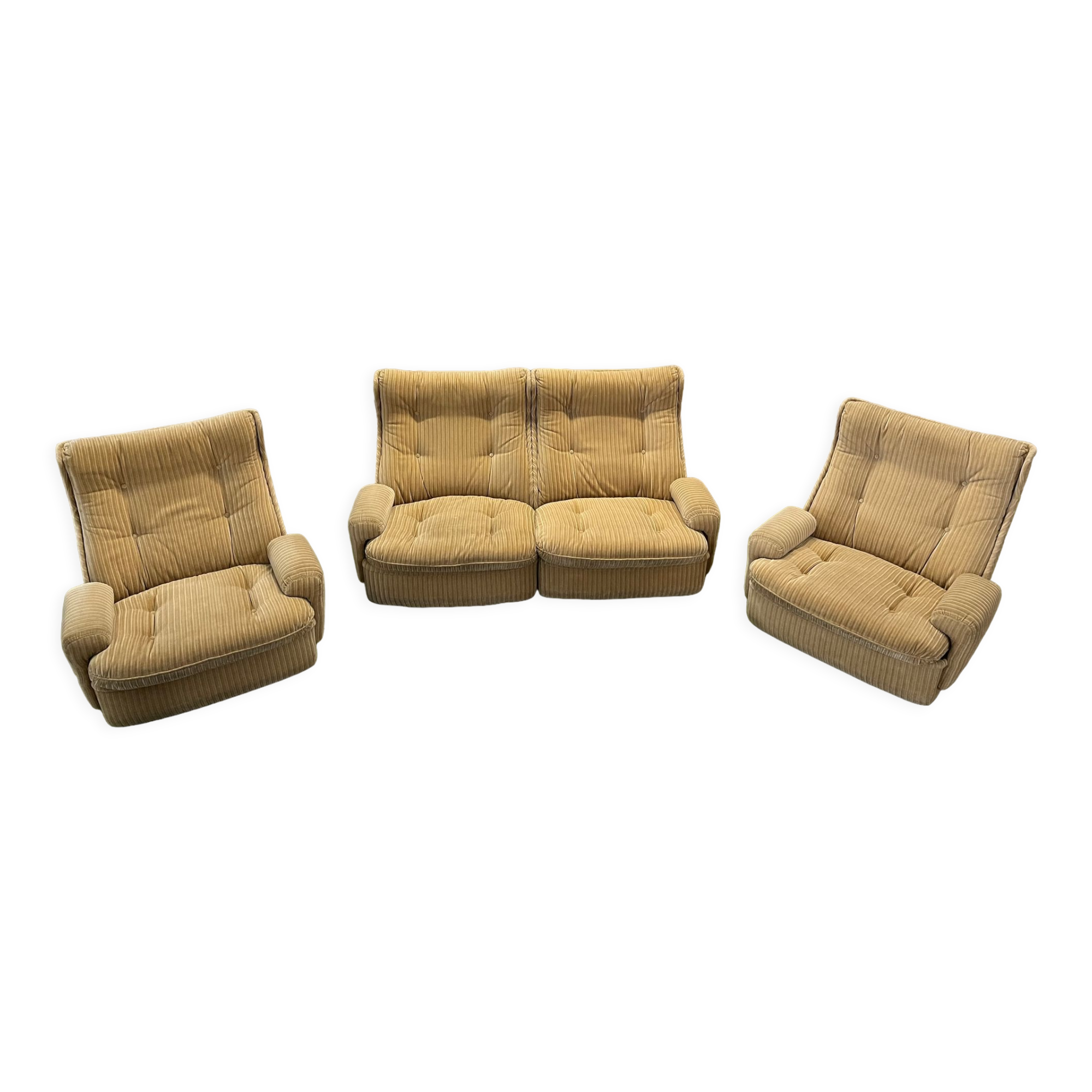 Sofa and armchairs orchid by Michel Cadestin edition Airborne