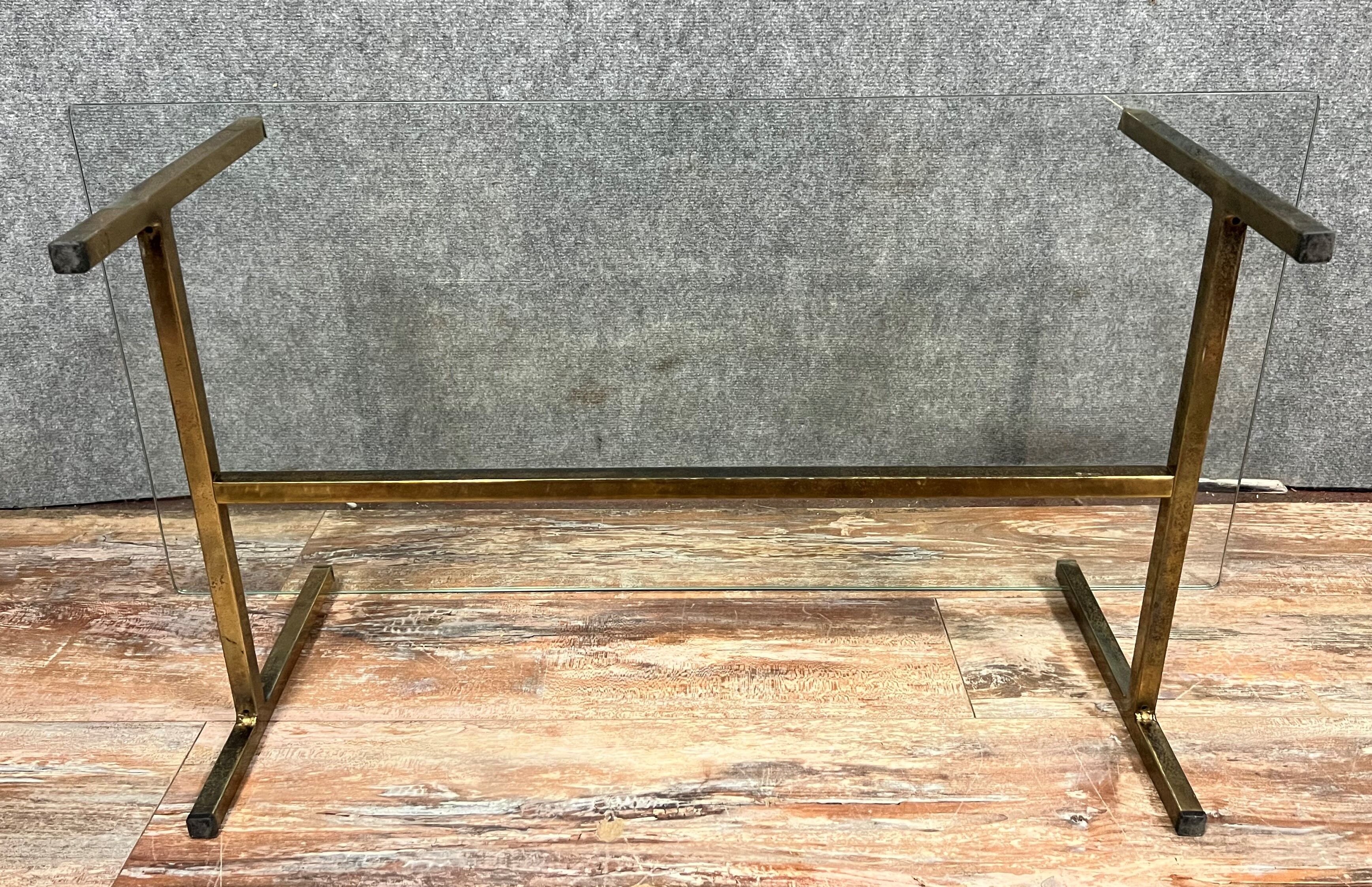 Vintage coffee table in gilded brass