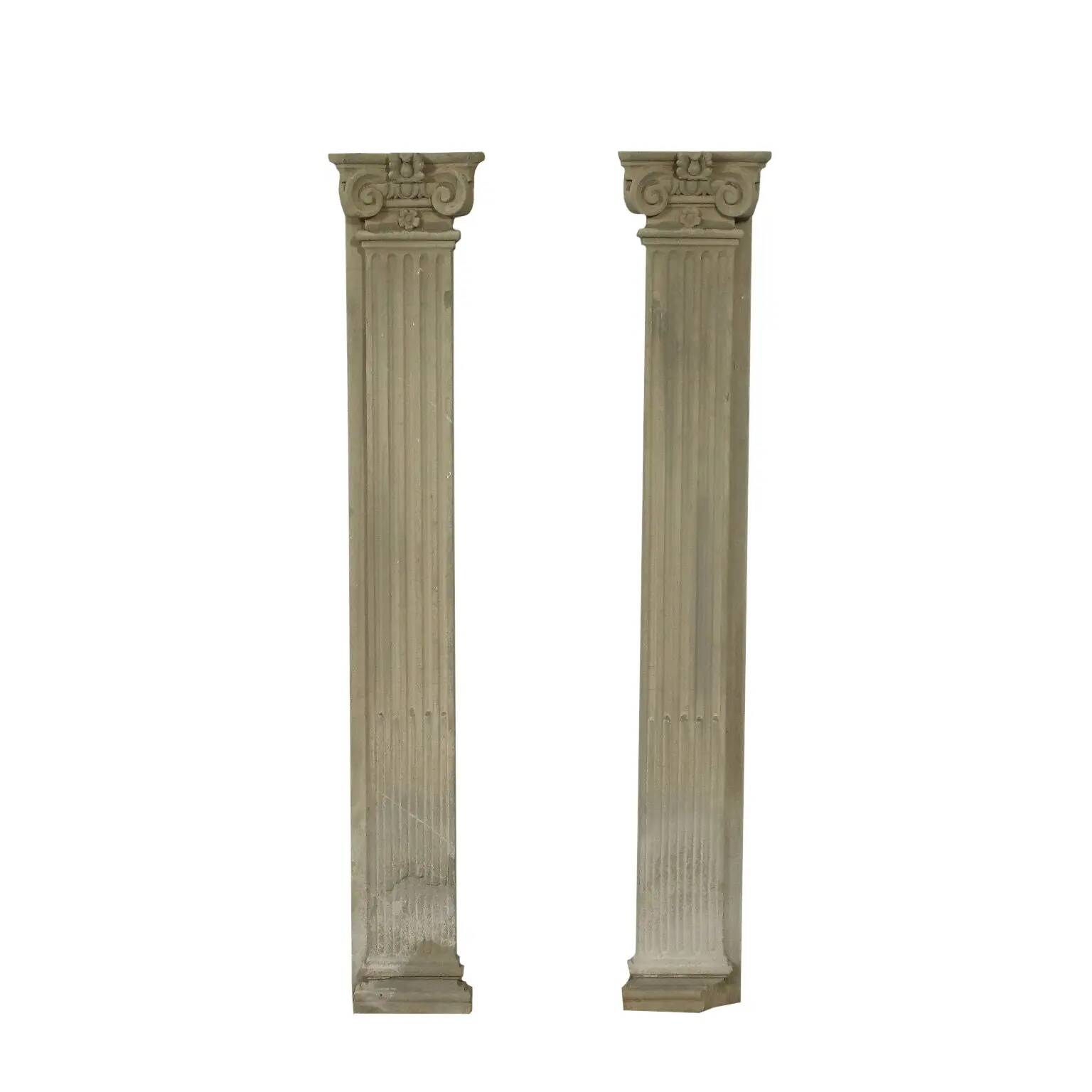 Pair of Renaissance pilasters in Serena stone, Italy, 16th century