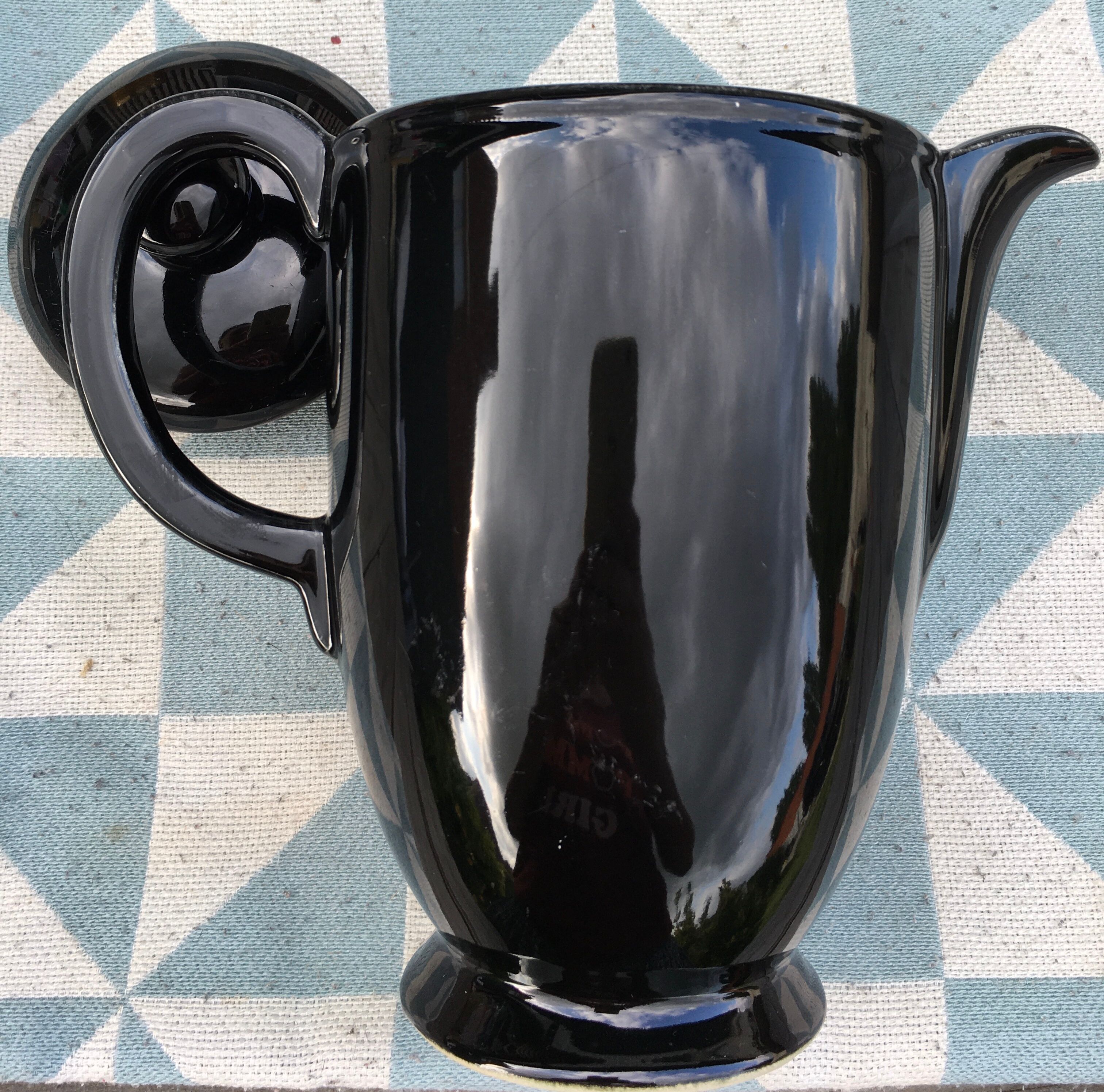 Black vintage teapot