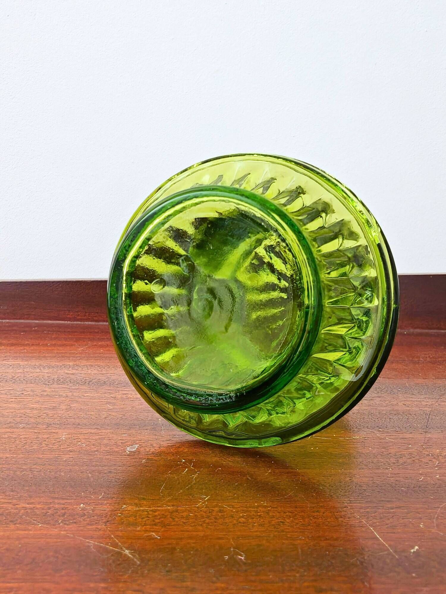 Bouteille Empoli Mid-Century en verre vert