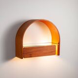 Domus wall console with lighting and glass