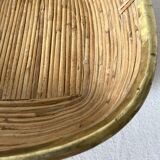 Rattan and brass basket 1960