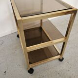 Serving table in brass and glass