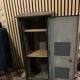 Old industrial metal cabinet – vintage workshop furniture