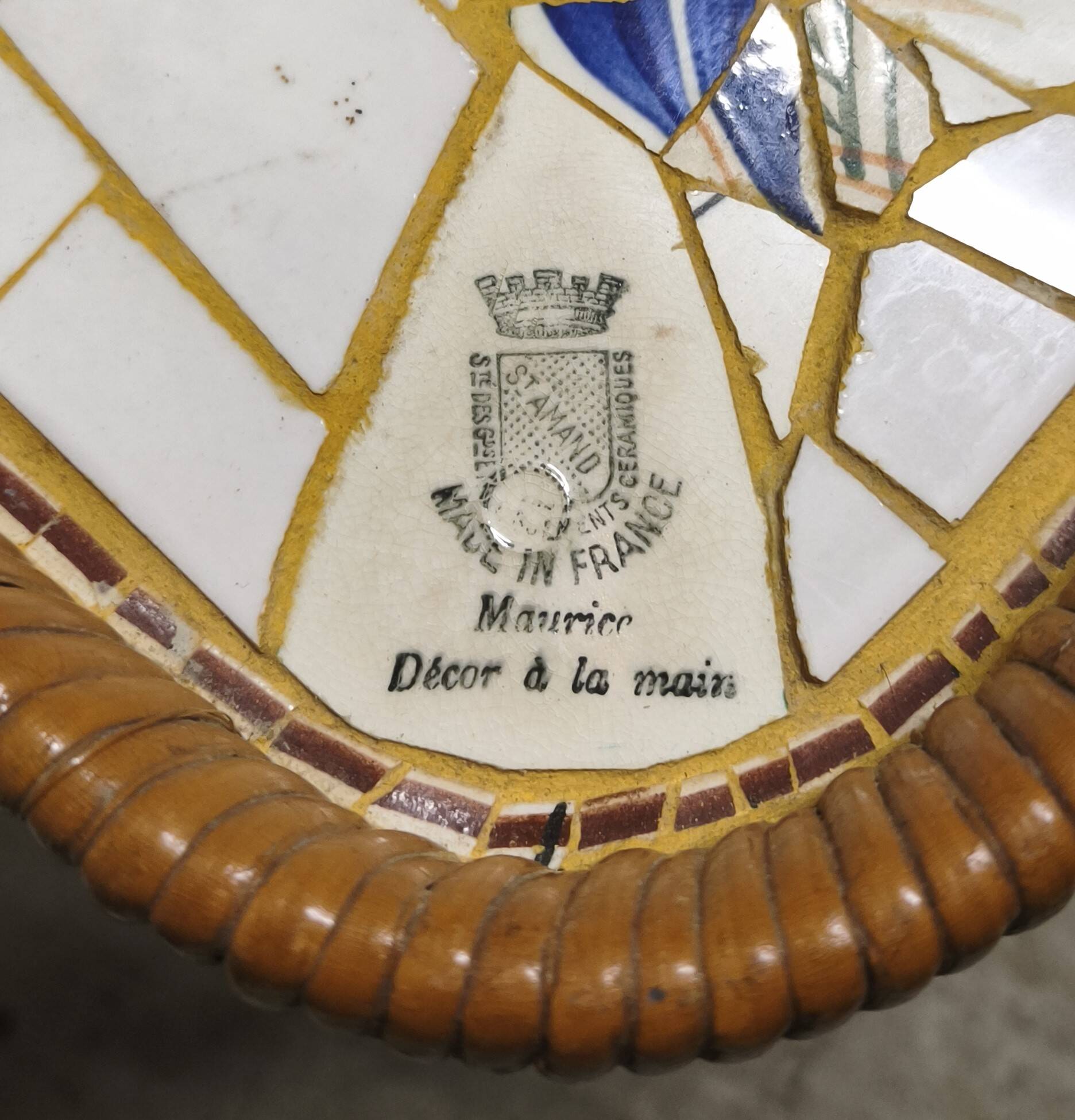 1950s bar chariot - ceramic tray from saint amand