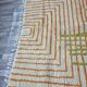 Handmade natural wool rug with colourful patterns, size 140/260 cm.
